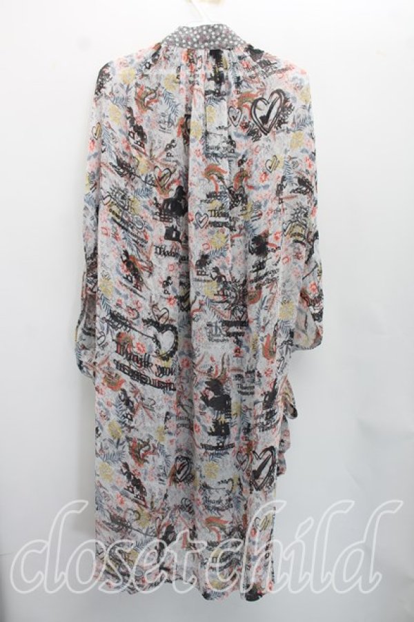 画像2: ANGLOMANIA 中古 / NEW HEROブラウス  I（7号相当） 黒ｘ赤  H-26-07-26-022-to-OD-ZH (2)