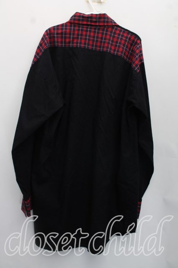 画像2: ヴィヴィアンウエストウッド MAN 中古 / DETAILD CHECK ビッグオジークラークシャツ FREE 紺×赤  H-26-07-26-007-bl-OD-ZH (2)