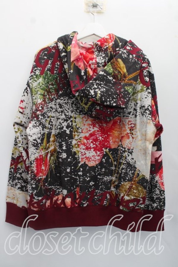 画像2: ヴィヴィアンウエストウッド MAN 中古 / FREEDOM FIGHTER PUZZLE ROSE ジップパーカー 44(メンズS相当) ベージュｘ赤  H-26-07-26-011-to-OD-ZH (2)