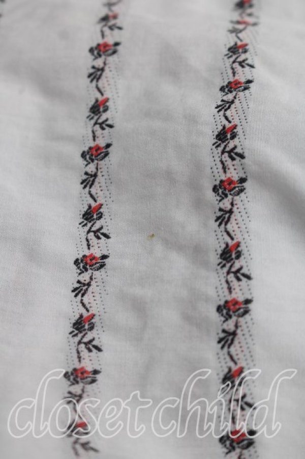 画像6: ヴィヴィアンウエストウッド MAN 中古 / ローズ刺繍ストライプシャツ 46（メンズM相当） 白  H-26-08-02-023-bl-OD-ZH (6)