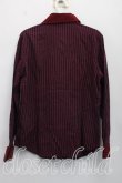 画像2: ヴィヴィアンウエストウッド 中古 / 単色オーブ刺繍ストライプシャツ 2（9号相当) 赤ｘ紺  H-26-08-02-005-bl-OD-ZH (2)
