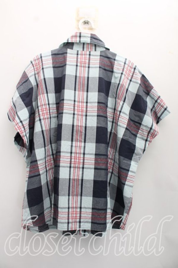 画像2: ヴィヴィアンウエストウッド 中古 / タータンチェックスクエアシャツ 00（ワンサイズ） 灰ｘ紺  H-26-08-02-007-bl-OD-ZH (2)