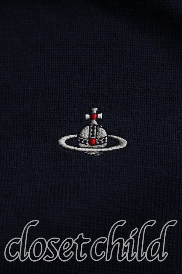 画像6: ヴィヴィアンウエストウッド 中古 / 単色オーブ刺繍ニット M 紺  H-26-08-02-013-to-OD-ZH (6)