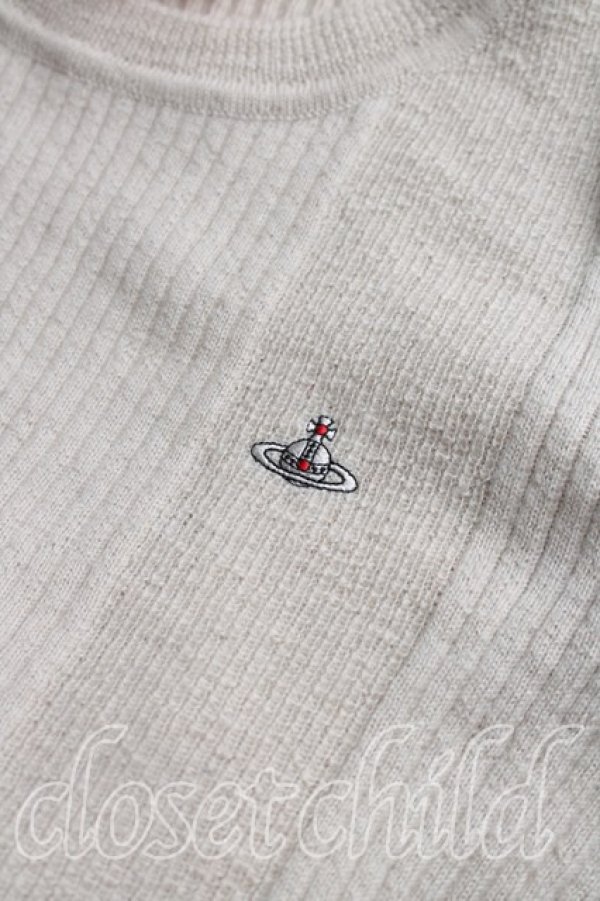 画像6: ヴィヴィアンウエストウッド 中古 / 単色オーブ刺繍切替ニット 02（9号相当） ベージュ  H-26-08-02-014-to-OD-ZH (6)
