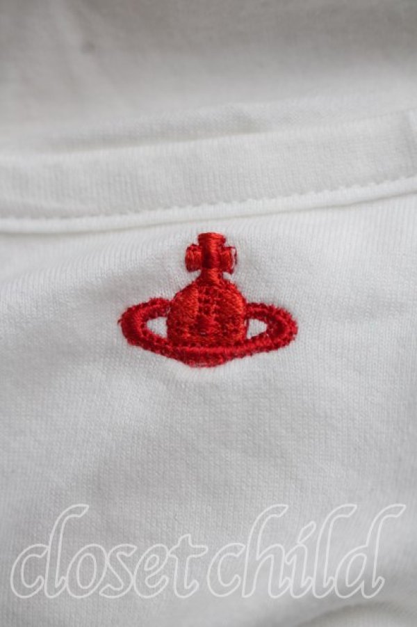 画像6: ヴィヴィアンウエストウッド 中古 / 単色オーブ刺繍Tシャツ 2（9号相当） 白  H-26-08-02-015-to-OD-ZH (6)