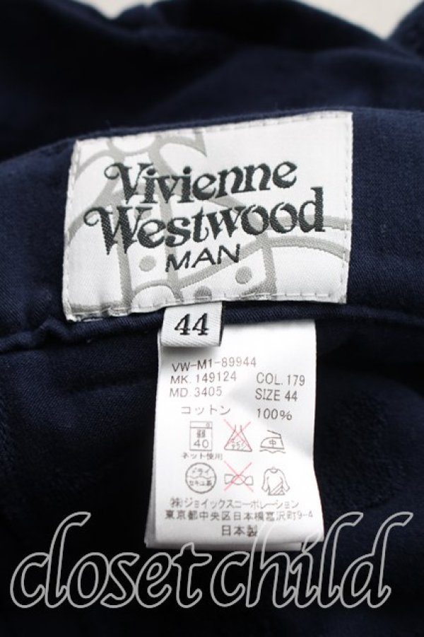 画像3: ヴィヴィアンウエストウッド MAN 中古 / スカルジャガードハーフパンツ 44（メンズS相当） 紺  H-26-08-09-003-pa-OD-ZH (3)