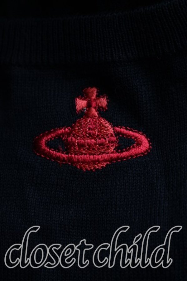画像6: ヴィヴィアンウエストウッド 中古 / 単色オーブ刺繍ニット 2（9号相当） 黒  H-26-08-09-013-to-OD-ZH (6)