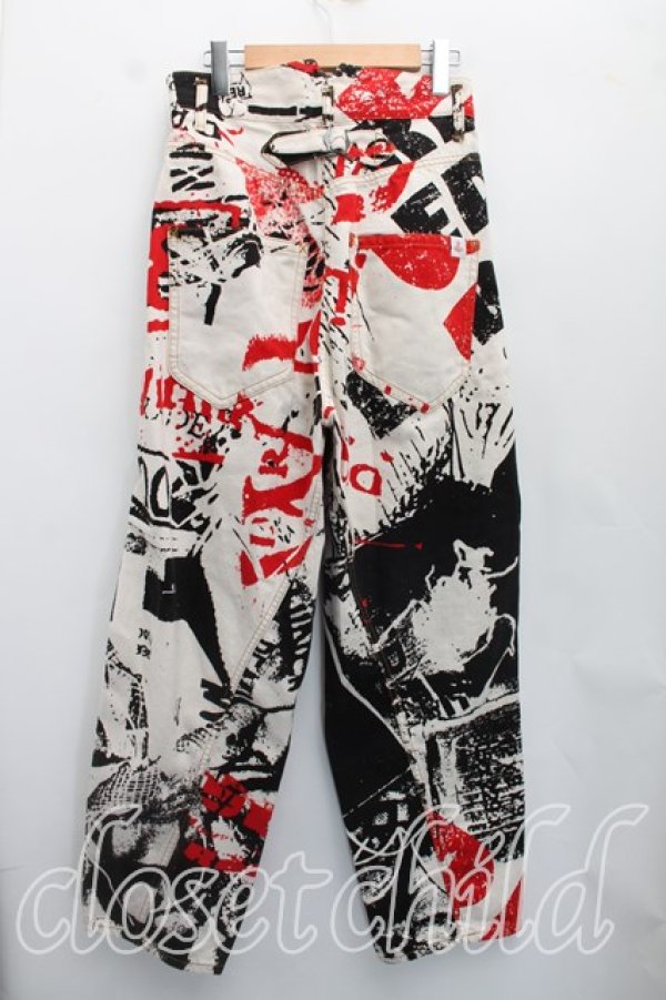 画像2: ヴィヴィアンウエストウッド 中古 / カツラギRUBBISHプリントボーイズトラウザーズ 02（9号相当） 生成  H-26-08-09-017-pa-OD-ZH (2)