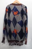 画像2: ヴィヴィアンウエストウッド MAN 中古 / ハーレークインカーディガン 44（メンズS相当） 青ｘ灰  H-26-08-16-027-to-OD-ZH (2)