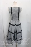 画像2: ANGLOMANIA 中古 / シャンタンウェンズデードレス 38（Mサイズ相当) 灰ｘ黒  H-26-08-16-004-op-OD-ZH (2)