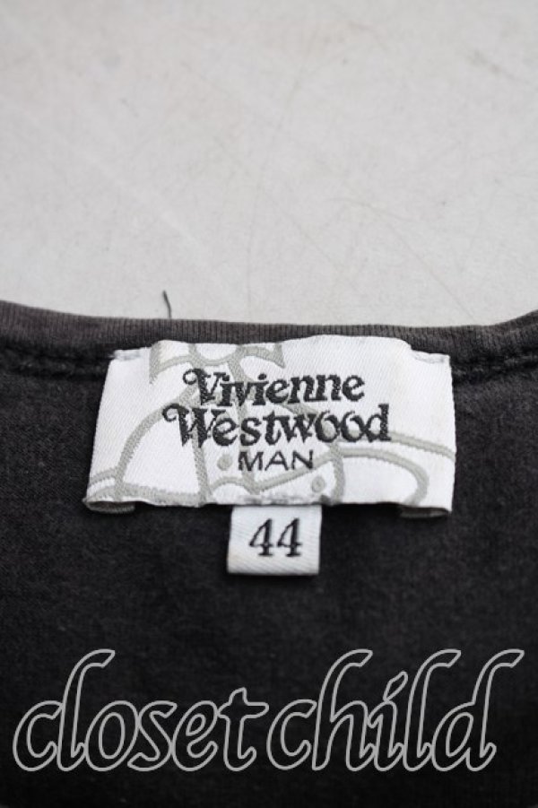 画像3: ヴィヴィアンウエストウッド MAN 中古 / ハニービーカーブシェイプ半袖Tシャツ 44（メンズS相当） 黒  H-26-08-16-041-to-OD-ZH (3)