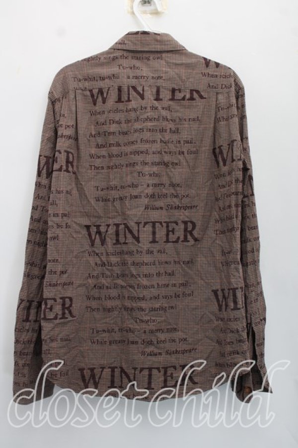 画像2: ヴィヴィアンウエストウッド MAN 中古 / ”WINTER"クラシックビッグシャツ 44（メンズS相当） 茶  H-26-08-16-016-bl-OD-ZH (2)