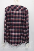 画像2: ヴィヴィアンウエストウッド MAN 中古 / タータンチェックアシメカラーシャツ 44（メンズS相当） 紺ｘ赤  H-26-08-23-026-bl-OD-ZH (2)