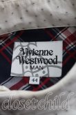画像3: ヴィヴィアンウエストウッド MAN 中古 / タータンチェックアシメカラーシャツ 44（メンズS相当） 紺ｘ赤  H-26-08-23-026-bl-OD-ZH (3)