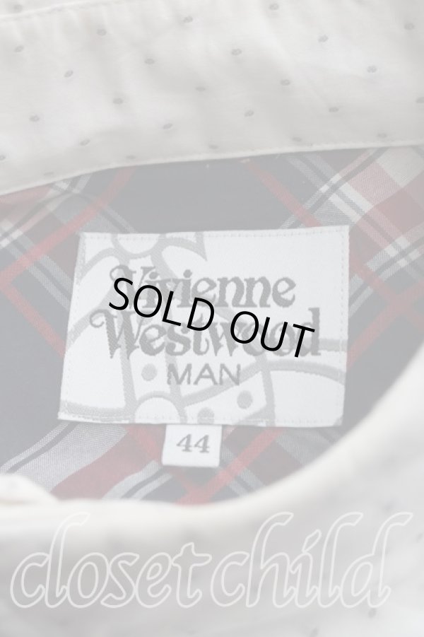 画像3: ヴィヴィアンウエストウッド MAN 中古 / タータンチェックアシメカラーシャツ 44（メンズS相当） 紺ｘ赤  H-26-08-23-026-bl-OD-ZH (3)