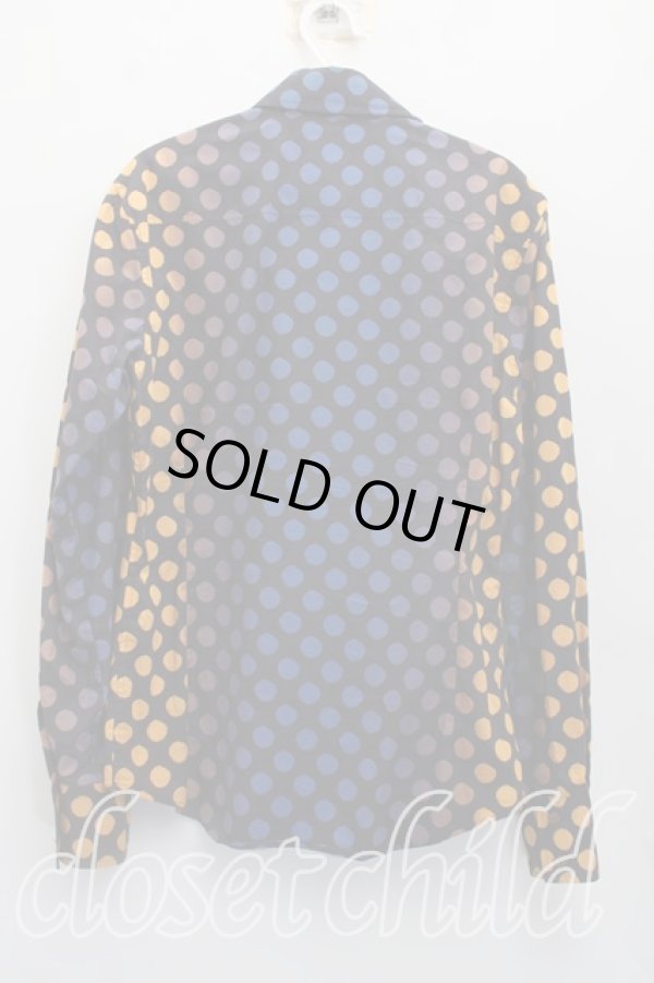 画像2: ヴィヴィアンウエストウッド MAN 中古 / ドット柄シャツ 44（メンズS相当） 青ｘ黒  H-26-08-23-027-bl-OD-ZH (2)