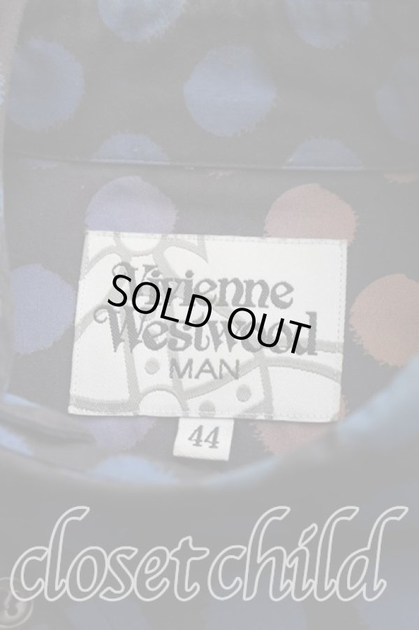 画像3: ヴィヴィアンウエストウッド MAN 中古 / ドット柄シャツ 44（メンズS相当） 青ｘ黒  H-26-08-23-027-bl-OD-ZH (3)