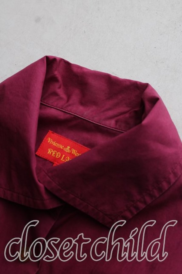 画像6: ヴィヴィアンウエストウッド 中古 / カラーオーブ刺繍シャツ I(7号相当） ボルドー  H-26-08-23-006-bl-OD-ZH (6)