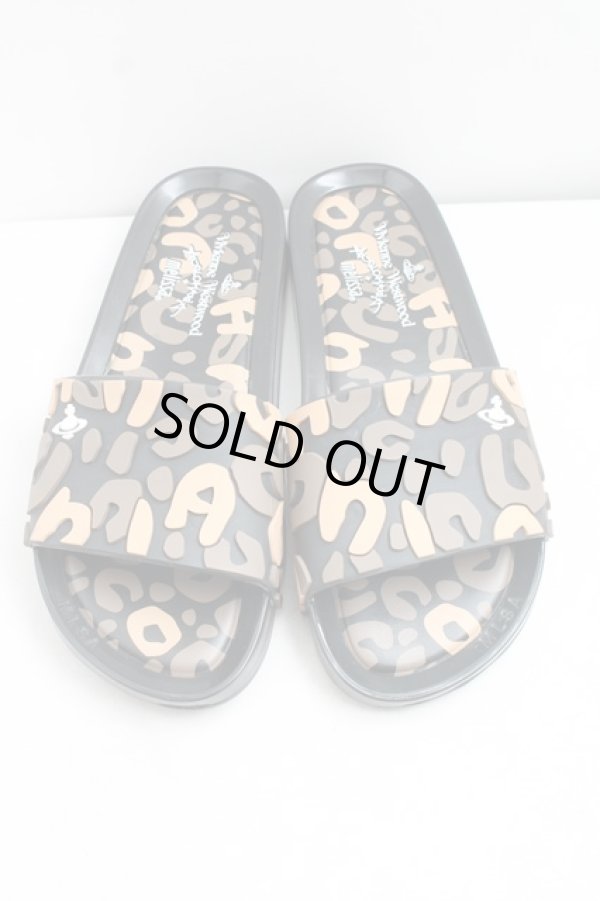 画像2: ヴィヴィアンウエストウッド×Melissa 中古 / BEACH SLIDE ADサンダル EU39（24.5cm相当） 黒  H-26-08-23-013-sh-OD-ZH (2)