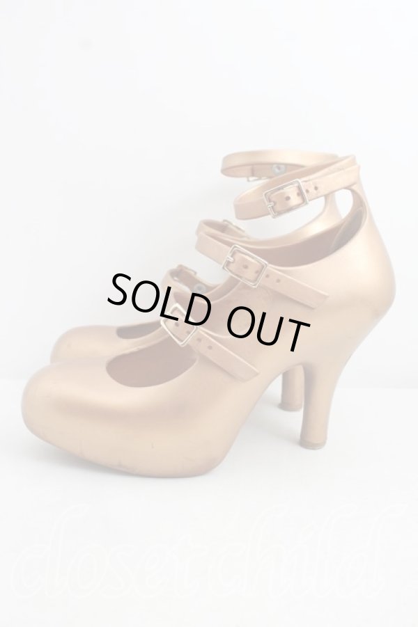 画像3: ヴィヴィアンウエストウッド×Melissa 中古 / 3ストラップエレベーテッド 37（23.5cm相当） ゴールド  H-26-08-30-022-sh-OD-ZH (3)