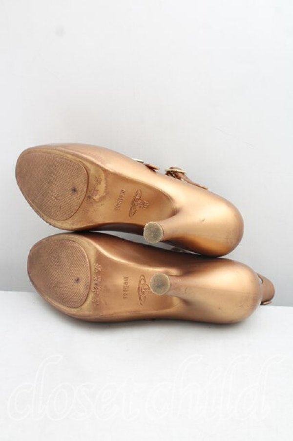 画像5: ヴィヴィアンウエストウッド×Melissa 中古 / 3ストラップエレベーテッド 37（23.5cm相当） ゴールド  H-26-08-30-022-sh-OD-ZH (5)