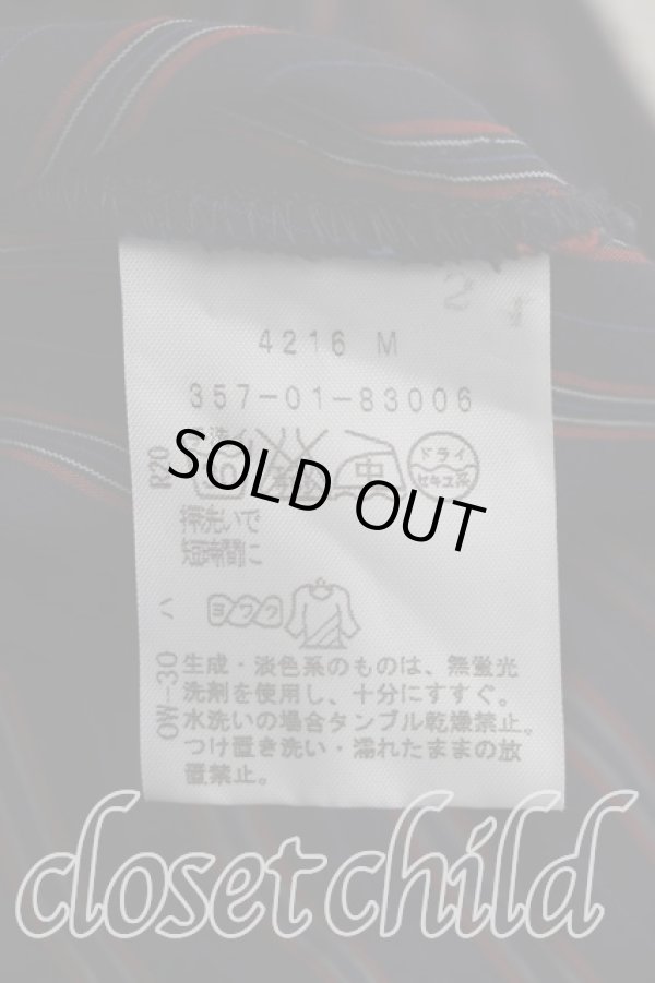 画像4: ヴィヴィアンウエストウッド 中古 / ストライプタイフロントシャツ 2（9号相当） 紺ｘ赤  H-26-08-30-006-bl-OD-ZH (4)