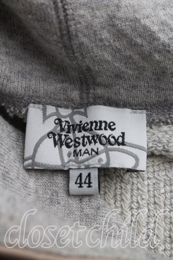 画像3: ヴィヴィアンウエストウッド MAN 中古 / オーブ刺繍パーカー 44（メンズS相当） 灰  H-26-09-06-020-to-OD-ZH (3)