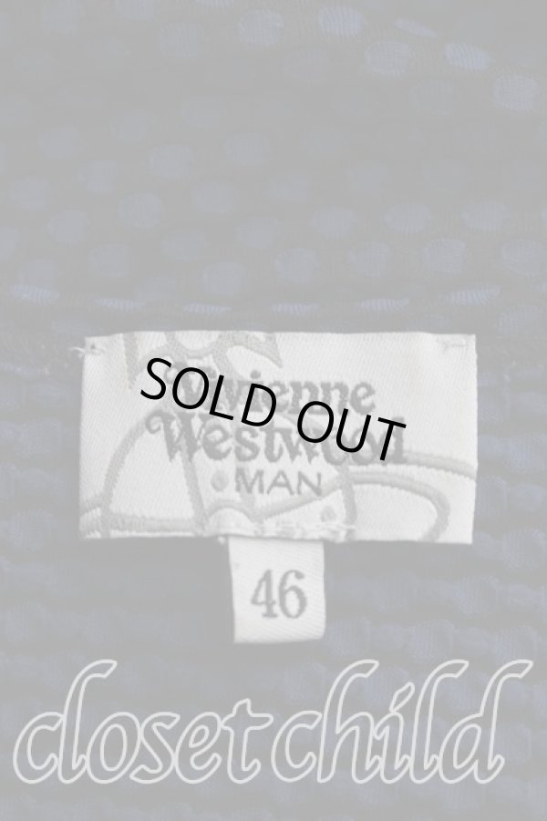 画像3: ヴィヴィアンウエストウッド MAN 中古 / オーブ刺繍ドットカットソー 46（メンズM相当） 青ｘ黒  H-26-09-06-022-to-OD-ZH (3)