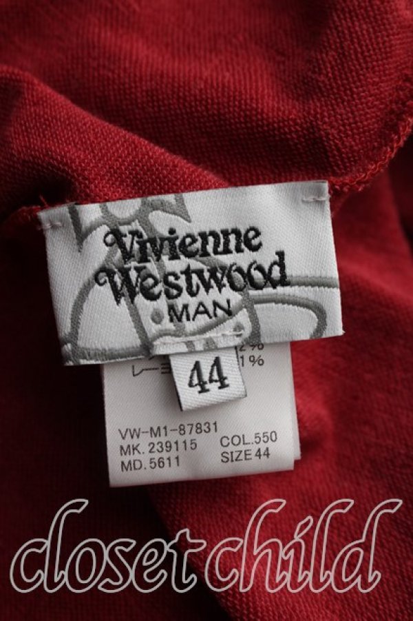 画像3: ヴィヴィアンウエストウッド MAN 中古 / オーブ刺繍フラップカーディガン 44（メンズS相当） 赤  H-26-09-06-026-to-OD-ZH (3)