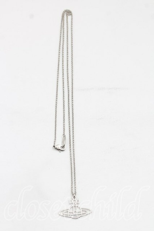 画像3: ヴィヴィアンウエストウッド 中古 / シンラインフラットオーブネックレス  シルバー  H-26-09-06-038-nl-OD-ZH (3)