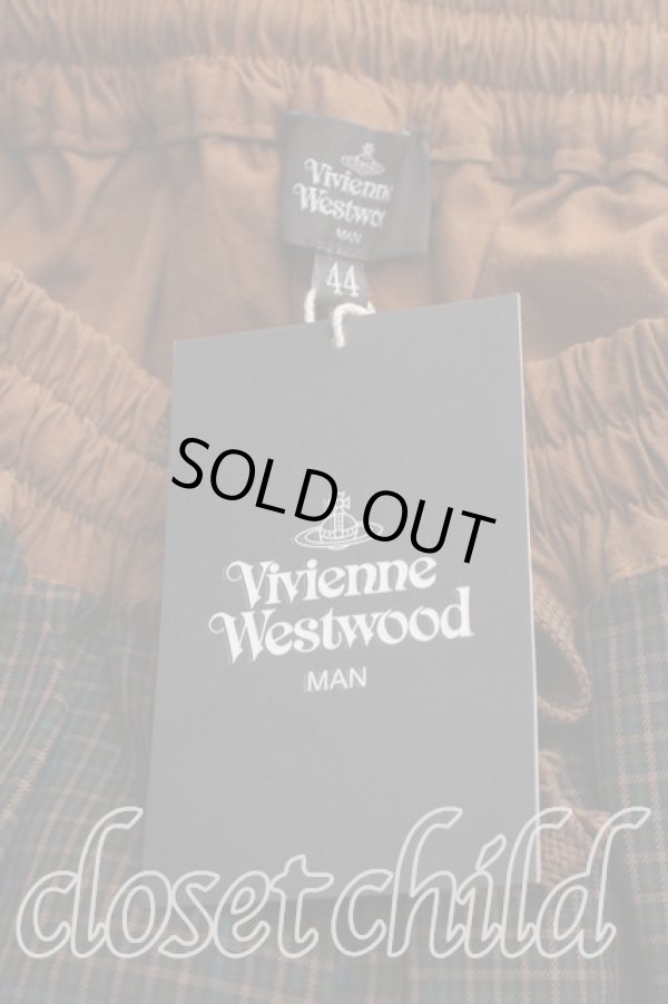 画像3: ヴィヴィアンウエストウッド MAN 中古 / ハーフチェックアビエーショントラウザー 44（メンズS相当） 緑  H-26-09-06-005-pa-OD-ZH (3)