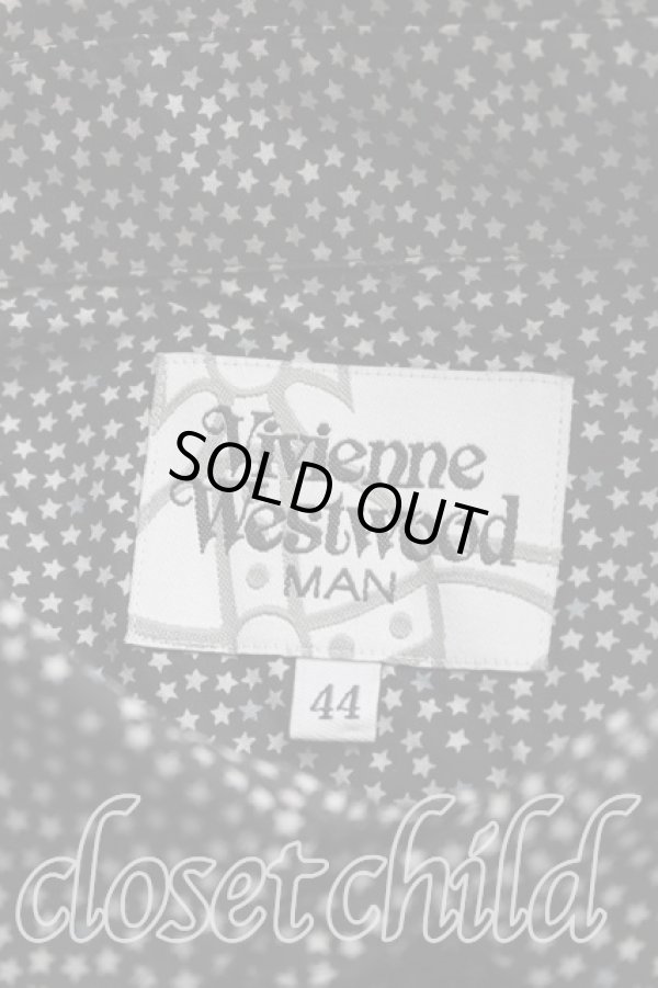 画像3: ヴィヴィアンウエストウッド MAN 中古 / スター柄半袖シャツ 44（メンズS相当） 黒  H-26-09-06-008-bl-OD-ZH (3)