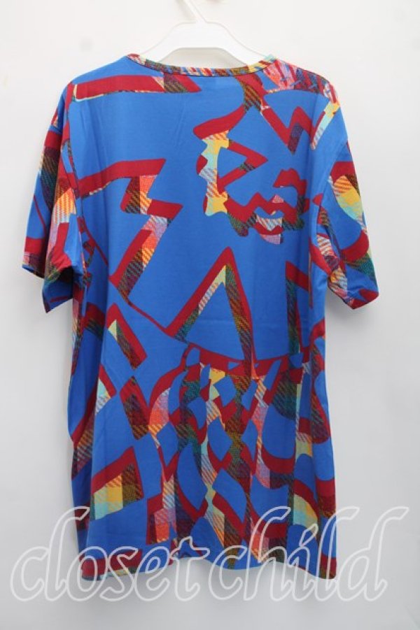 画像2: ヴィヴィアンウエストウッド MAN 中古 / 総柄Tシャツ 44（メンズS相当） 青  H-26-09-06-014-ts-OD-ZH (2)