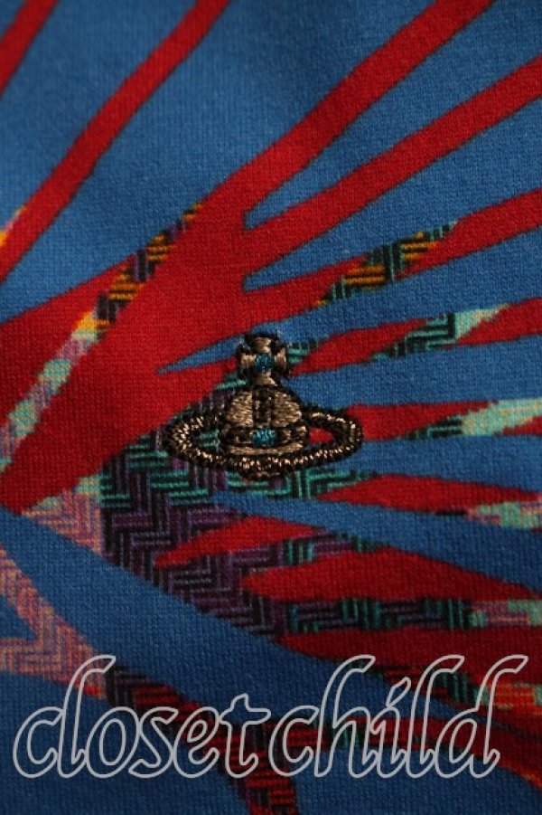画像5: ヴィヴィアンウエストウッド MAN 中古 / 総柄Tシャツ 44（メンズS相当） 青  H-26-09-06-014-ts-OD-ZH (5)
