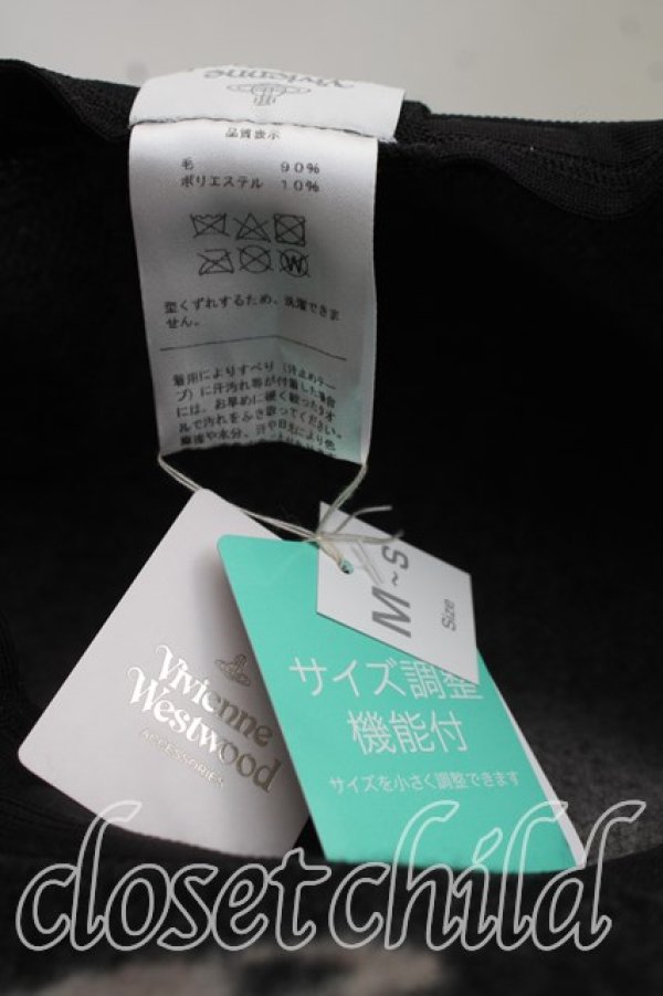 画像5: ヴィヴィアンウエストウッド 中古 / ORBS AND STARSベレー帽  黒  H-26-09-13-029-ha-OD-ZH (5)