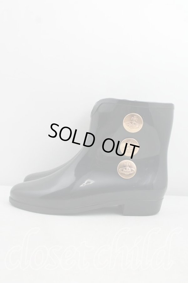 画像3: ヴィヴィアンウエストウッド×Melissa 中古 / bootie stud 38（24cm相当） 黒  H-26-09-13-036-sh-OD-ZH (3)
