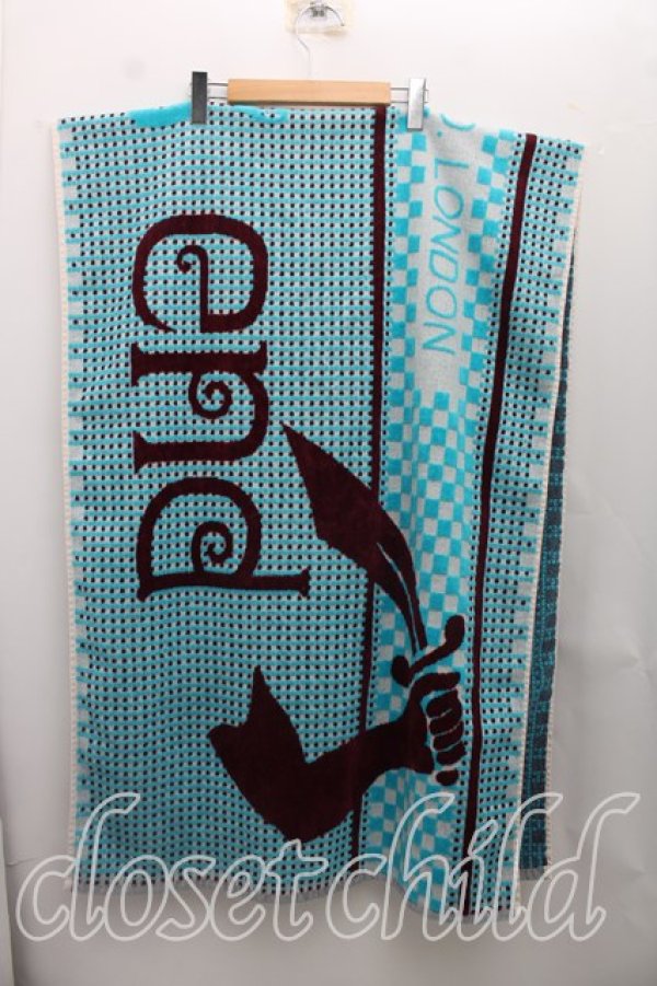 画像2: Worlds End 中古 / 青山店限定Worlds Endロゴ大判タオル  青ｘ茶  H-26-09-13-038-gd-YM-ZH (2)