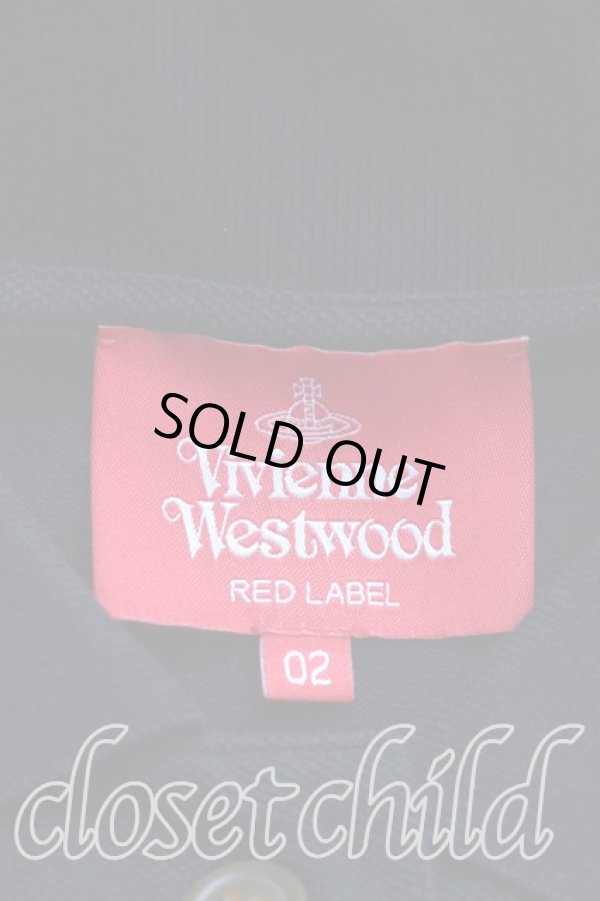 画像3: ヴィヴィアンウエストウッド 中古 / コットンカノコREDOUTE ROSE刺繍ポロトップ 02（9号相当） 黒  H-26-09-13-016-to-OD-ZH (3)