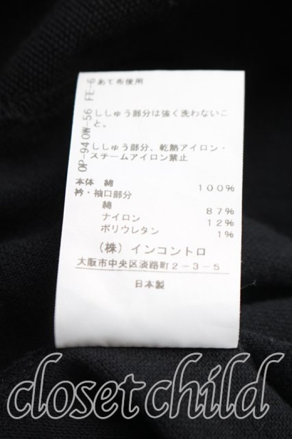 画像5: ヴィヴィアンウエストウッド 中古 / コットンカノコREDOUTE ROSE刺繍ポロトップ 02（9号相当） 黒  H-26-09-13-016-to-OD-ZH (5)