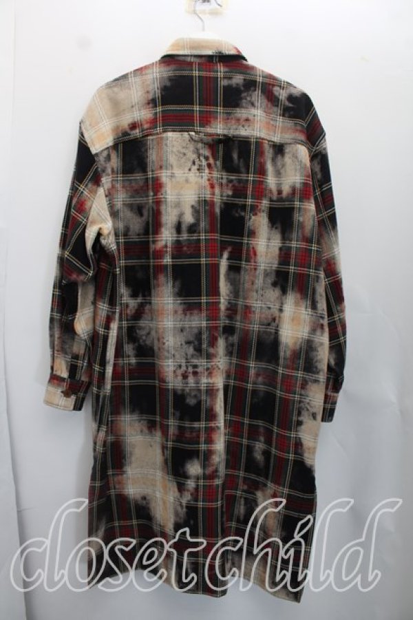 画像2: ヴィヴィアンウエストウッド MAN 中古 / MIST CHECKロングシャツ 46（メンズM相当） 赤  H-26-09-20-018-bl-OD-ZH (2)