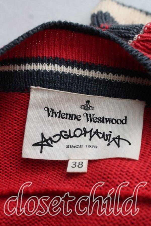 画像3: ANGLOMANIA 中古 / カットラス刺繍カーディガン 38（M相当） 赤  H-26-09-20-025-to-OD-ZH (3)