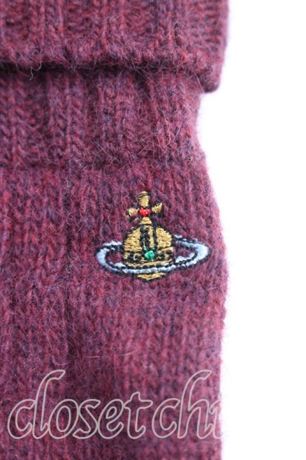 画像2: ヴィヴィアンウエストウッド 中古 / カラーオーブ刺繍手袋  紫  H-26-09-20-039-gd-OD-ZH (2)