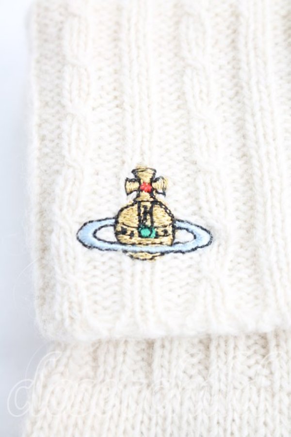 画像2: ヴィヴィアンウエストウッド 中古 / カラーオーブ刺繍手袋  生成  H-26-09-20-040-gd-OD-ZH (2)