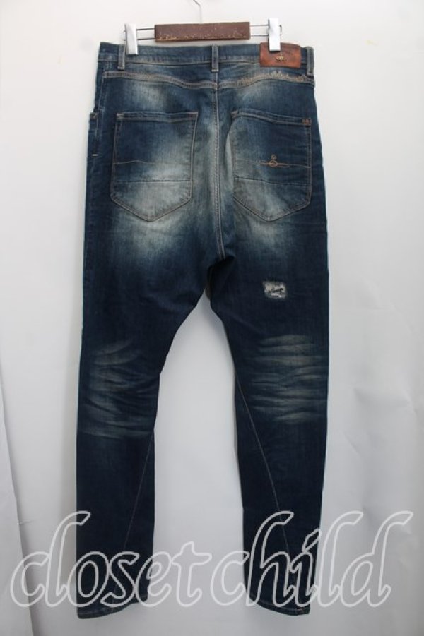 画像2: ヴィヴィアンウエストウッド Anglomania and Lee 中古 / アシンメトリックデニム W30 インディゴ  H-26-09-20-011-pa-OD-ZH (2)