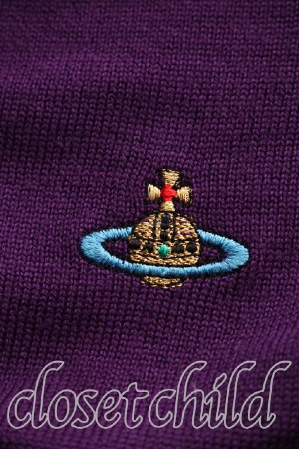画像7: ヴィヴィアンウエストウッド 中古 / カラーオーブ刺繍カーディガン M 紫  H-26-10-04-046-to-OD-ZH (7)