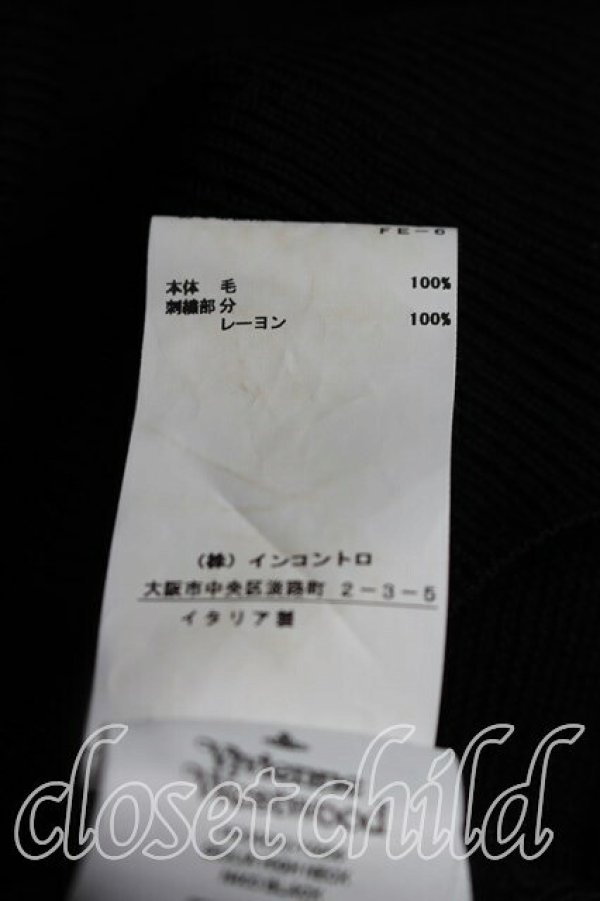 画像5: ヴィヴィアンウエストウッド 中古 / カラーオーブ刺繍タートルニット M 黒  H-26-10-04-047-to-OD-ZH (5)