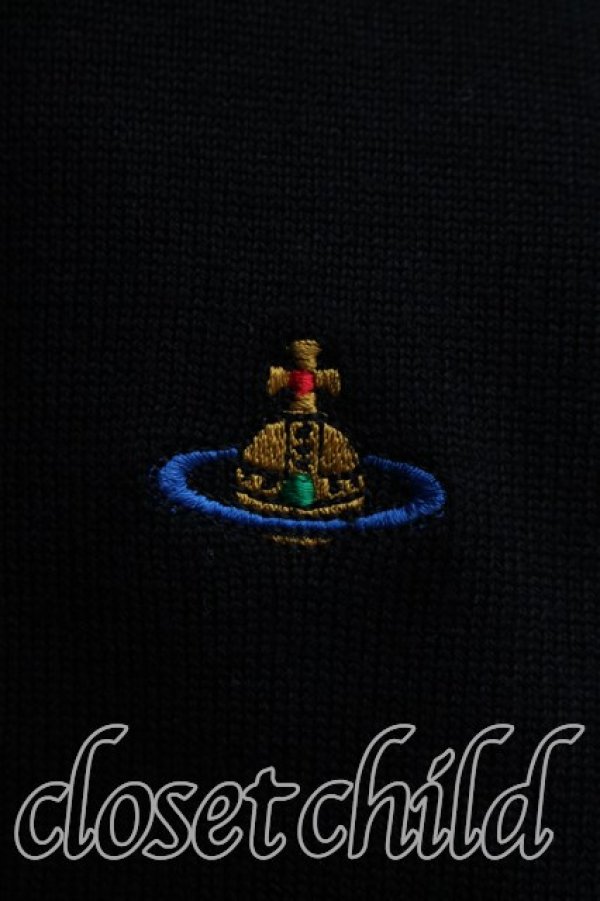 画像6: ヴィヴィアンウエストウッド 中古 / カラーオーブ刺繍タートルニット M 黒  H-26-10-04-047-to-OD-ZH (6)