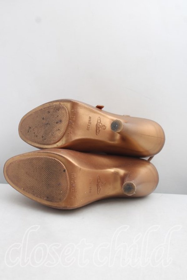 画像5: ヴィヴィアンウエストウッド×Melissa 中古 / 3ストラップエレベーテッド EU37（23.5cm相当） ブロンズ  H-26-10-04-061-sh-OD-ZH (5)
