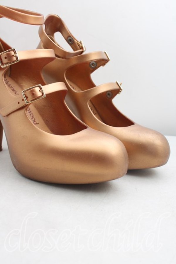 画像6: ヴィヴィアンウエストウッド×Melissa 中古 / 3ストラップエレベーテッド EU37（23.5cm相当） ブロンズ  H-26-10-04-061-sh-OD-ZH (6)