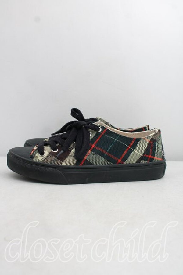 画像3: ヴィヴィアンウエストウッド 中古 / PLIMSOLL LOW TOPスニーカー 36（23cm相当） 緑  H-26-10-04-062-sh-OD-ZH (3)